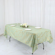 60"x102" Polyester Rectangular Tablecloth with Metallic Geometric Pattern