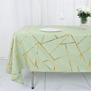 60"x102" Polyester Rectangular Tablecloth with Metallic Geometric Pattern