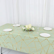 60"x102" Polyester Rectangular Tablecloth with Metallic Geometric Pattern