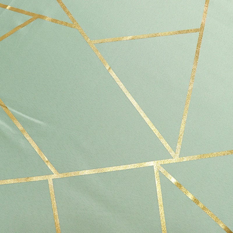 60"x102" Polyester Rectangular Tablecloth with Metallic Geometric Pattern