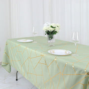 60"x102" Polyester Rectangular Tablecloth with Metallic Geometric Pattern