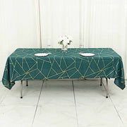 60"x102" Polyester Rectangular Tablecloth with Metallic Geometric Pattern