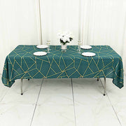 60"x102" Polyester Rectangular Tablecloth with Metallic Geometric Pattern