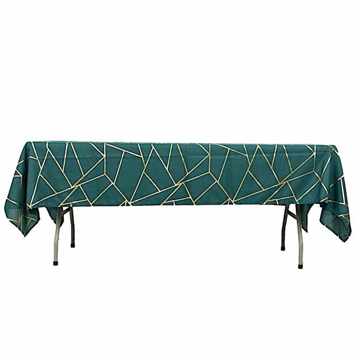 60"x102" Polyester Rectangular Tablecloth with Metallic Geometric Pattern TAB_FOIL_60102_PCOK_G