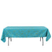 60"x102" Polyester Rectangular Tablecloth with Metallic Geometric Pattern TAB_FOIL_60102_TEAL_G