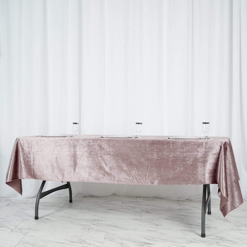 60"x102" Premium Velvet Rectangular Tablecloth - Dusty Rose TAB_VEL_60102_MAUV