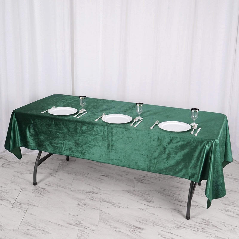 60"x102" Premium Velvet Rectangular Tablecloth - Hunter Green TAB_VEL_60102_036