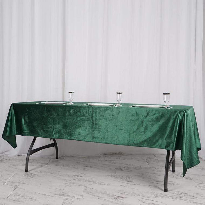 60"x102" Premium Velvet Rectangular Tablecloth - Hunter Green TAB_VEL_60102_036
