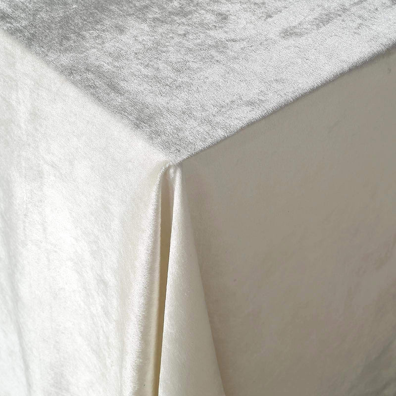 60"x102" Premium Velvet Rectangular Tablecloth - Ivory TAB_VEL_60102_IVR