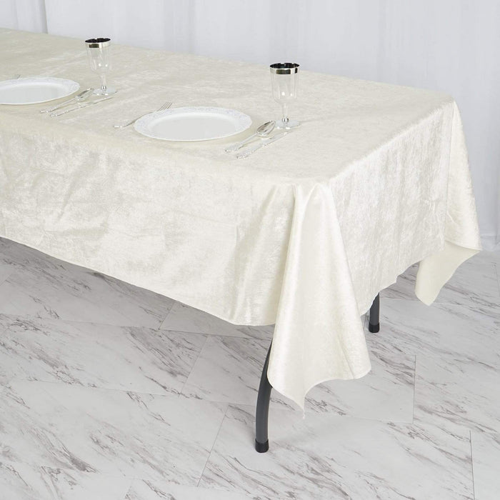 60"x102" Premium Velvet Rectangular Tablecloth - Ivory TAB_VEL_60102_IVR