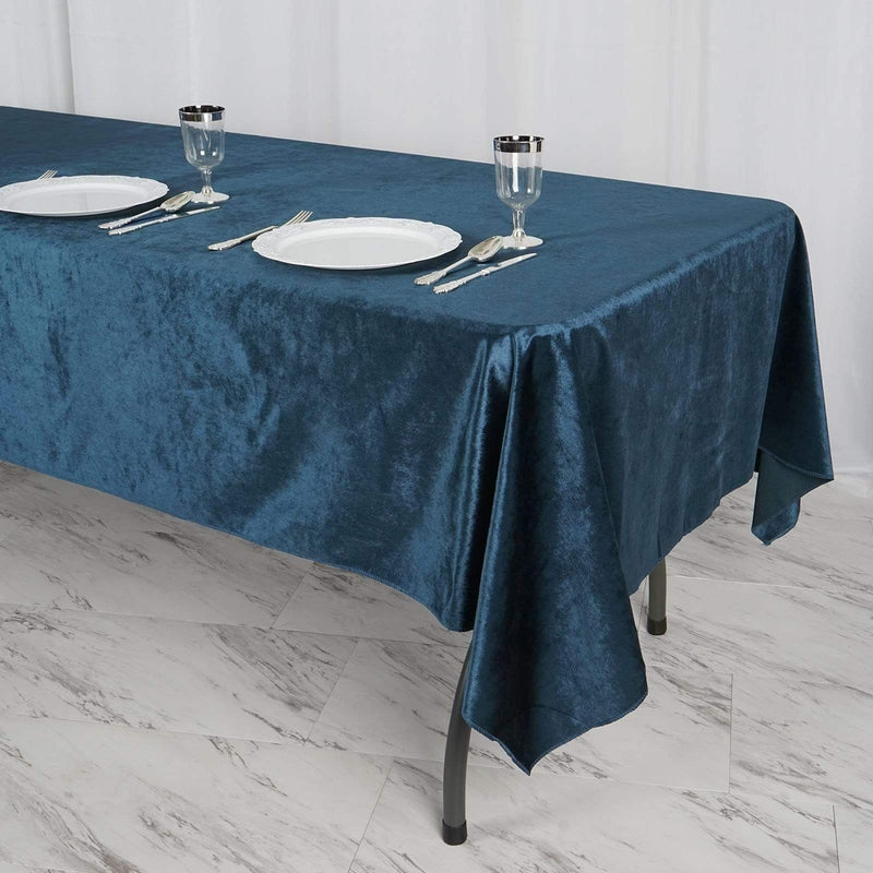 60"x102" Premium Velvet Rectangular Tablecloth - Navy Blue TAB_VEL_60102_NAVY