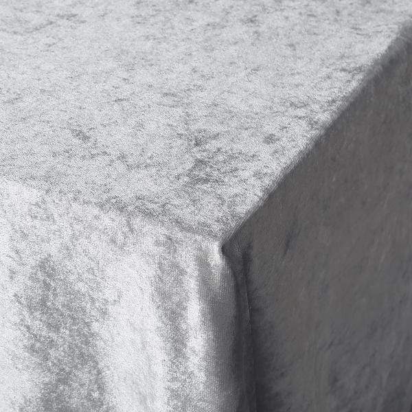 60"x102" Premium Velvet Rectangular Tablecloth - Silver Light Gray TAB_VEL_60102_SILV