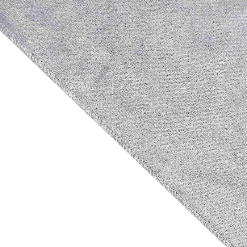 60"x102" Premium Velvet Rectangular Tablecloth - Silver Light Gray TAB_VEL_60102_SILV