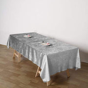 60"x102" Premium Velvet Rectangular Tablecloth - Silver Light Gray TAB_VEL_60102_SILV