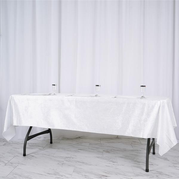 60"x102" Premium Velvet Rectangular Tablecloth - White TAB_VEL_60102_WHT