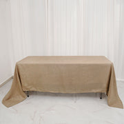 60"x102" Rectangular Faux Burlap Polyester Tablecloth - Natural TAB_JUTE03_60102_NAT