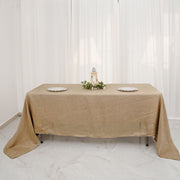 60"x102" Rectangular Faux Burlap Polyester Tablecloth - Natural TAB_JUTE03_60102_NAT