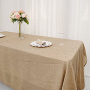60"x102" Rectangular Faux Burlap Polyester Tablecloth - Natural TAB_JUTE03_60102_NAT