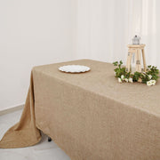 60"x102" Rectangular Faux Burlap Polyester Tablecloth - Natural TAB_JUTE03_60102_NAT