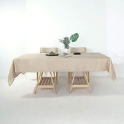 60"x102" Rectangular Premium Faux Burlap Polyester Tablecloth - Beige TAB_JUTE02_60102_081