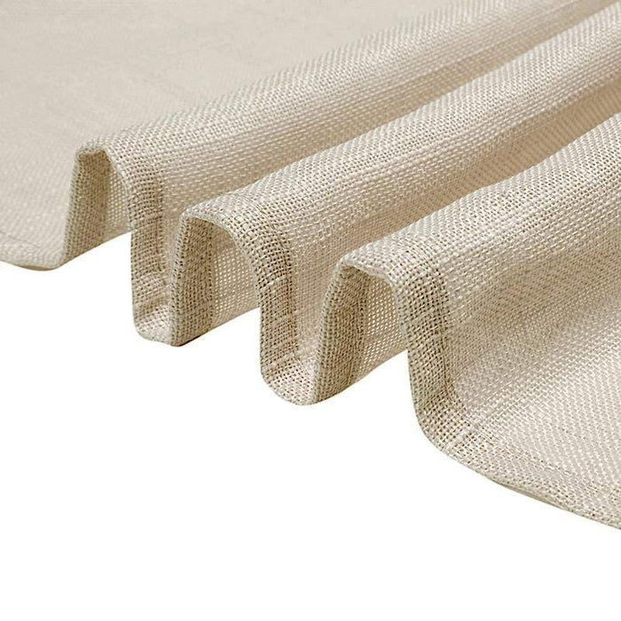 60"x102" Rectangular Premium Faux Burlap Polyester Tablecloth - Beige TAB_JUTE02_60102_081
