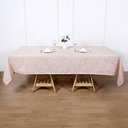 60"x102" Rectangular Premium Faux Burlap Polyester Tablecloth - Blush TAB_JUTE02_60102_046