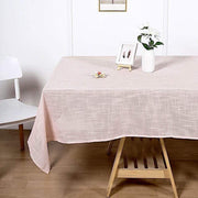 60"x102" Rectangular Premium Faux Burlap Polyester Tablecloth - Blush TAB_JUTE02_60102_046