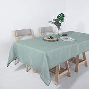60"x102" Rectangular Premium Faux Burlap Polyester Tablecloth - Dusty Blue TAB_JUTE02_60102_086