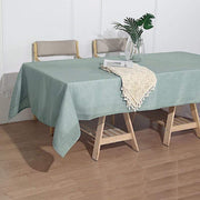 60"x102" Rectangular Premium Faux Burlap Polyester Tablecloth - Dusty Blue TAB_JUTE02_60102_086
