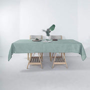 60"x102" Rectangular Premium Faux Burlap Polyester Tablecloth - Dusty Blue TAB_JUTE02_60102_086