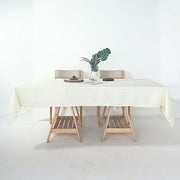 60"x102" Rectangular Premium Faux Burlap Polyester Tablecloth - Ivory TAB_JUTE02_60102_IVR