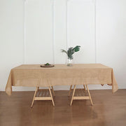 60"x102" Rectangular Premium Faux Burlap Polyester Tablecloth - Natural TAB_JUTE02_60102_NAT