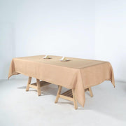 60"x102" Rectangular Premium Faux Burlap Polyester Tablecloth - Natural TAB_JUTE02_60102_NAT