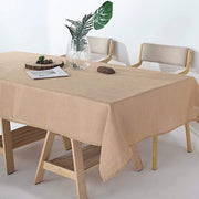 60"x102" Rectangular Premium Faux Burlap Polyester Tablecloth - Natural TAB_JUTE02_60102_NAT