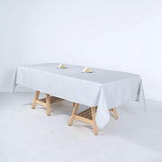 60"x102" Rectangular Premium Faux Burlap Polyester Tablecloth - Silver TAB_JUTE02_60102_SILV