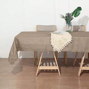 60"x102" Rectangular Premium Faux Burlap Polyester Tablecloth - Taupe Brown TAB_JUTE02_60102_063