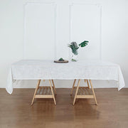 60"x102" Rectangular Premium Faux Burlap Polyester Tablecloth - White TAB_JUTE02_60102_WHT