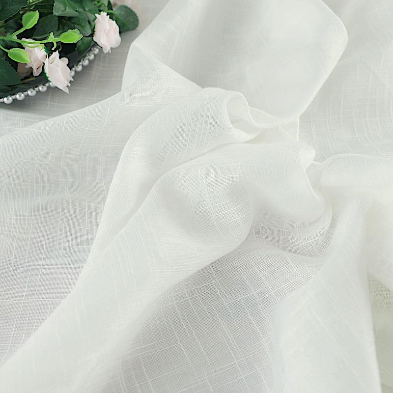 60"x102" Rectangular Premium Faux Burlap Polyester Tablecloth - White TAB_JUTE02_60102_WHT