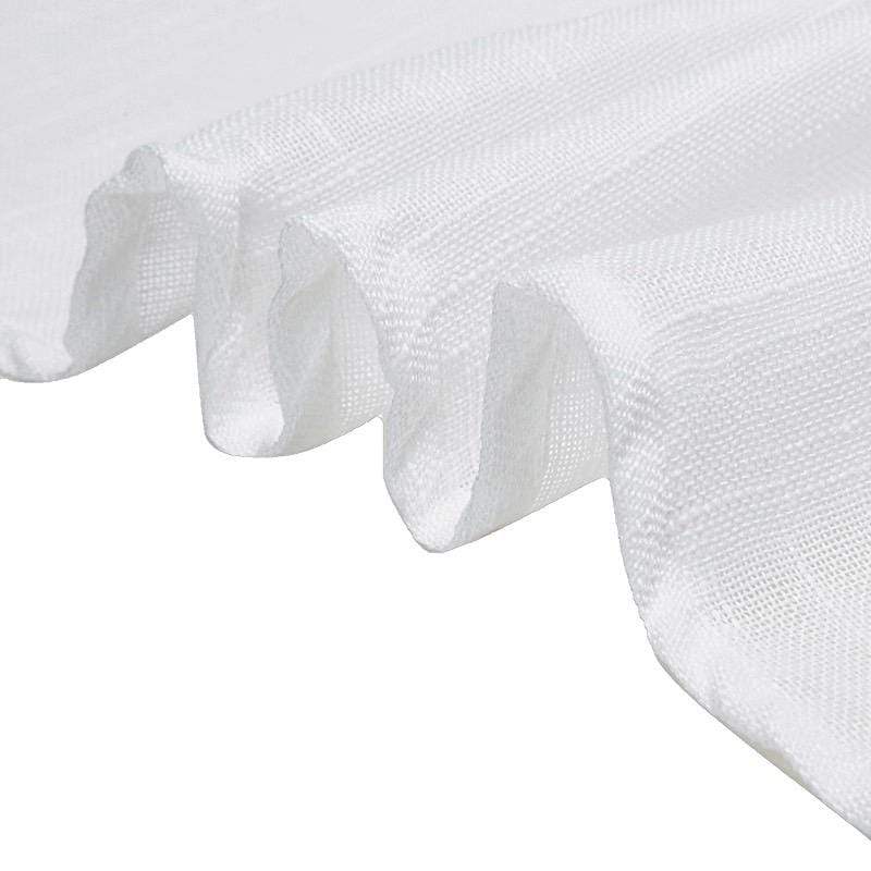 60"x102" Rectangular Premium Faux Burlap Polyester Tablecloth - White TAB_JUTE02_60102_WHT