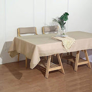 60"x102" Rectangular Premium Faux Burlap Polyester Tablecloth