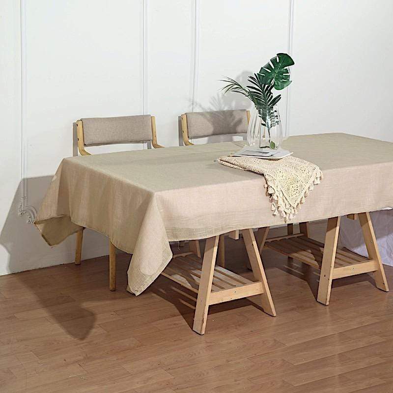 60"x102" Rectangular Premium Faux Burlap Polyester Tablecloth