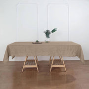 60"x102" Rectangular Premium Faux Burlap Polyester Tablecloth - Taupe Brown TAB_JUTE02_60102_063