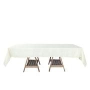 60"x102" Rectangular Premium Faux Burlap Polyester Tablecloth - Ivory TAB_JUTE02_60102_IVR