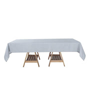 60"x102" Rectangular Premium Faux Burlap Polyester Tablecloth - Silver TAB_JUTE02_60102_SILV