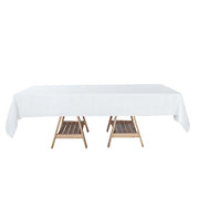 60"x102" Rectangular Premium Faux Burlap Polyester Tablecloth - White TAB_JUTE02_60102_WHT