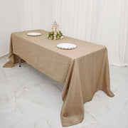 60"x126" Rectangular Faux Burlap Polyester Tablecloth - Natural TAB_JUTE03_60126_NAT
