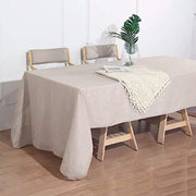 60"x126" Rectangular Premium Faux Burlap Polyester Tablecloth - Beige TAB_JUTE02_60126_081
