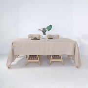 60"x126" Rectangular Premium Faux Burlap Polyester Tablecloth - Beige TAB_JUTE02_60126_081