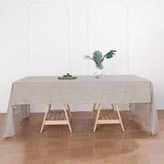 60"x126" Rectangular Premium Faux Burlap Polyester Tablecloth - Beige TAB_JUTE02_60126_081