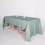 60"x126" Rectangular Premium Faux Burlap Polyester Tablecloth - Dusty Blue TAB_JUTE02_60126_086